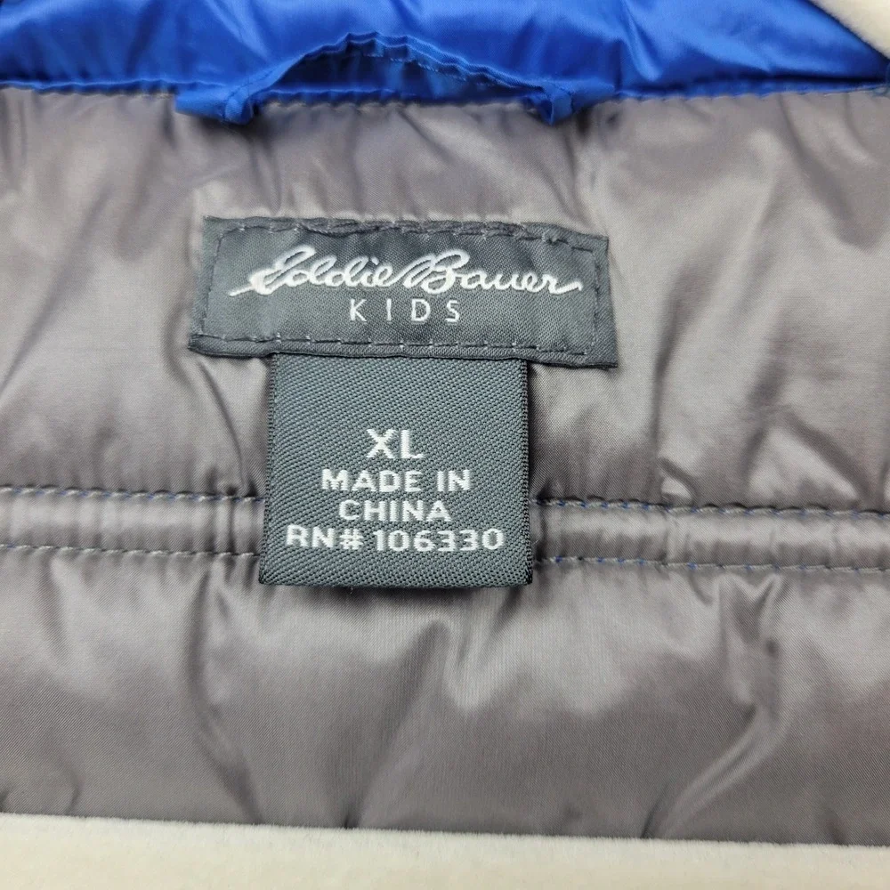 Eddie Bauer Bright Blue Kids Puffer Athletic Hiking Vest Spring XL